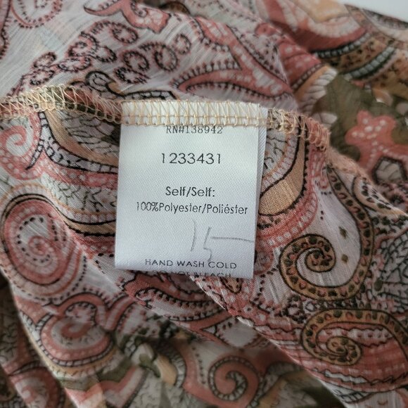 ONTWELFTH | Floral Pink Cool Long Sleeve Waist Wrap Blouse - Picture 5 of 6